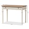Baxton Studio Marquetterie Oak and Whitewash Writing Desk 134-7191 - alternate 7